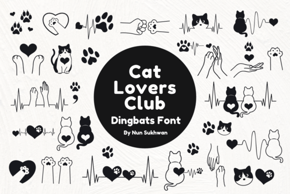 Express Your Brand's Purr-sonality with Cat Lovers Club Dingbats